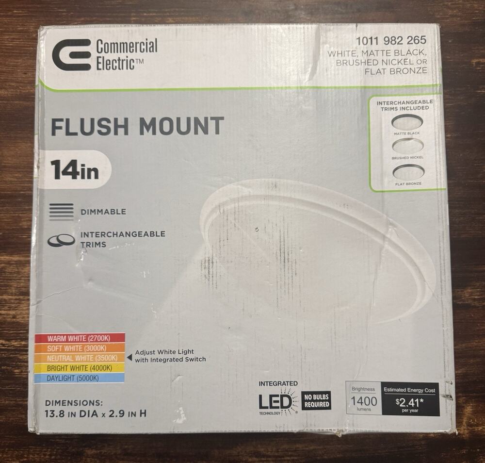 Commercial Electric 14" LED Flush Mount Ceiling Light 1400LM